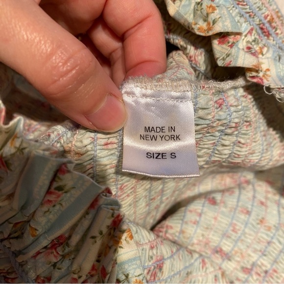 Petersyn Cream Bubble Mini Skirt Ruffle skirt Barrett Smocked Mini Skirt S - Picture 5 of 5